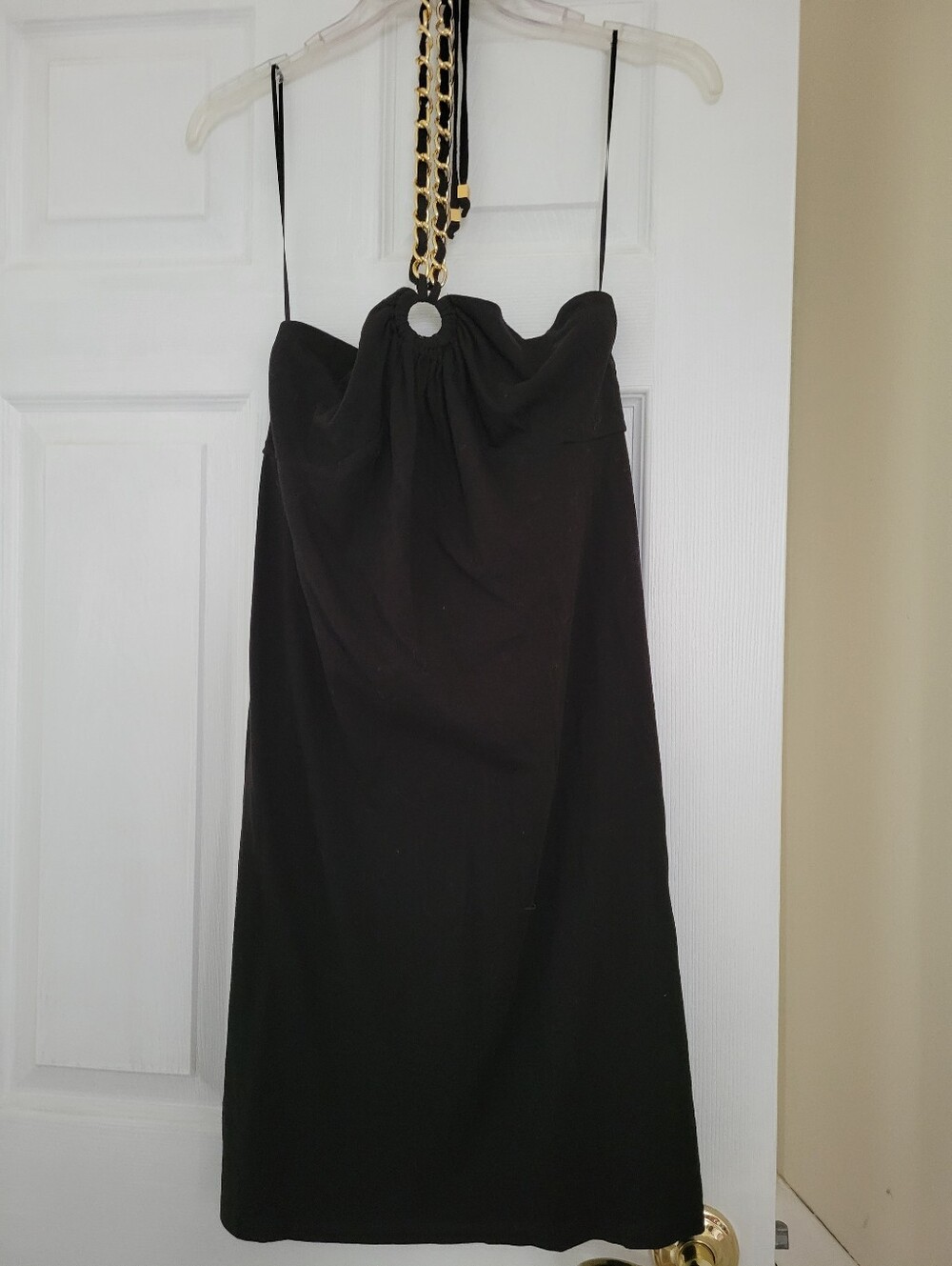 NWOT MICHAEL KORS Black Strapless Halter Dress with Ring Detail
